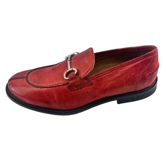 Roberto Botticelli Men’s Red Leather Shoes Horsebit Loafers Men's US 8|4… - Picture 5 of 8